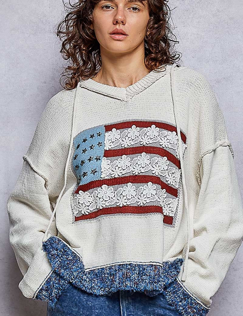 American Honey Chenille Hooded Knit Sweater - Westly