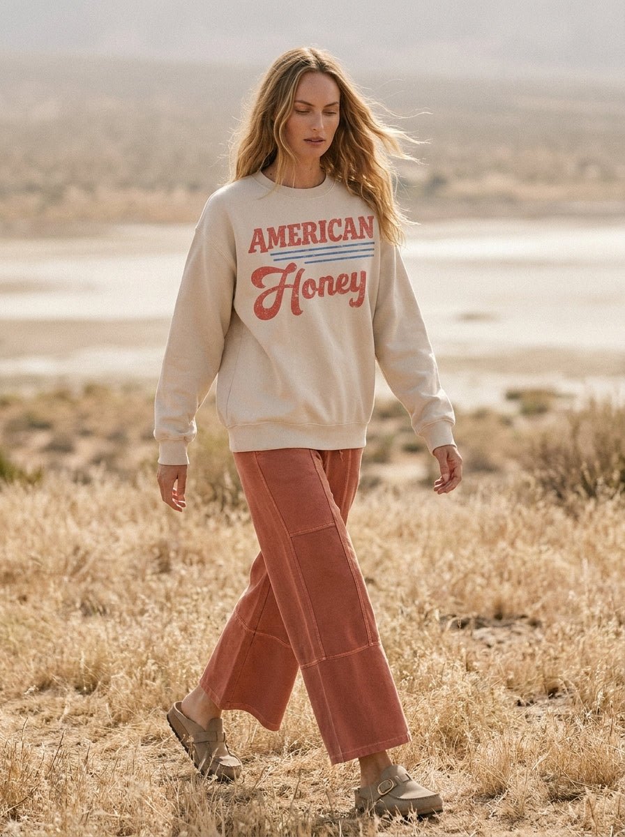 American Honey Oversized Graphic Sweatshirt - Westly