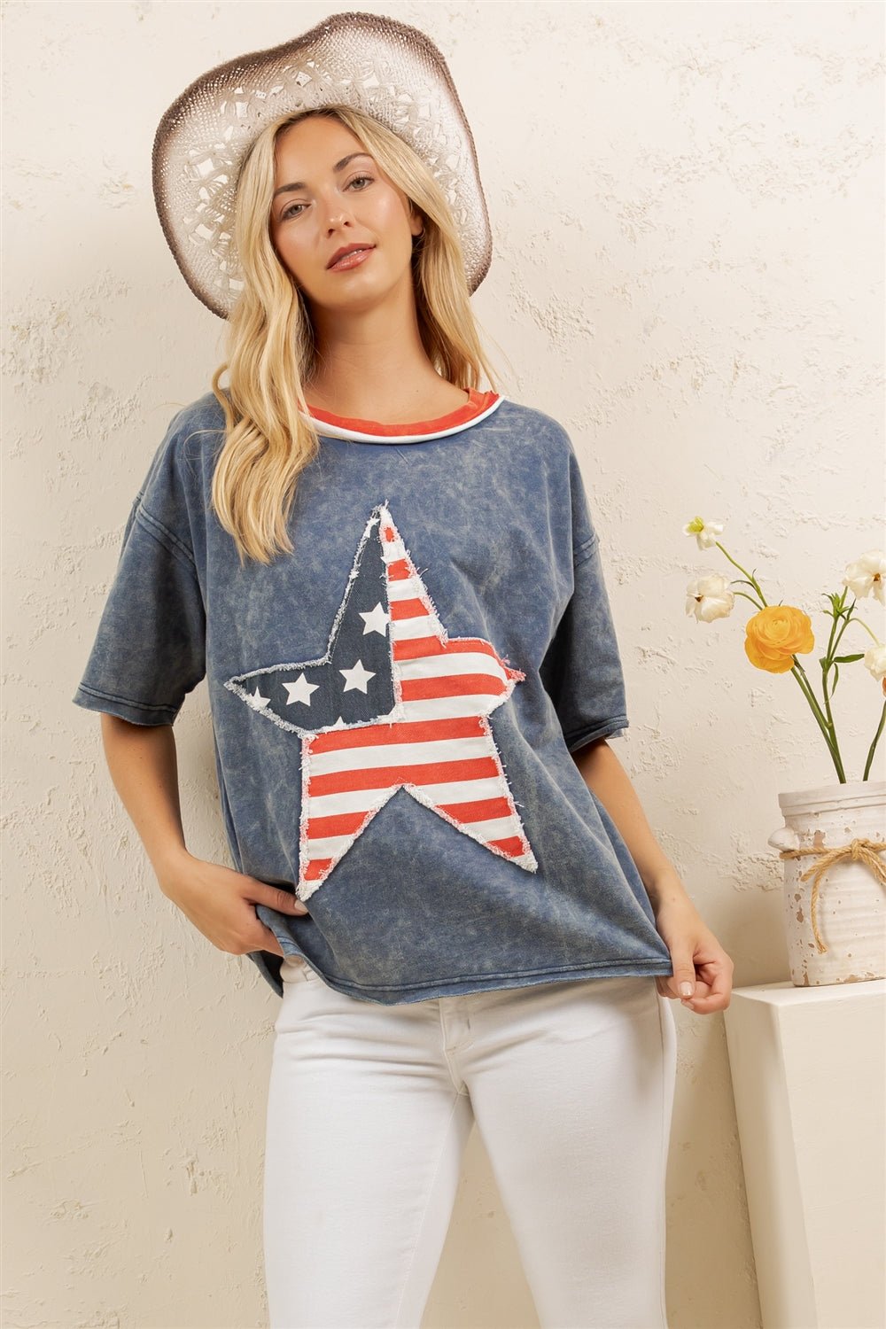 Americana Vintage Star Patch Tee - Westly