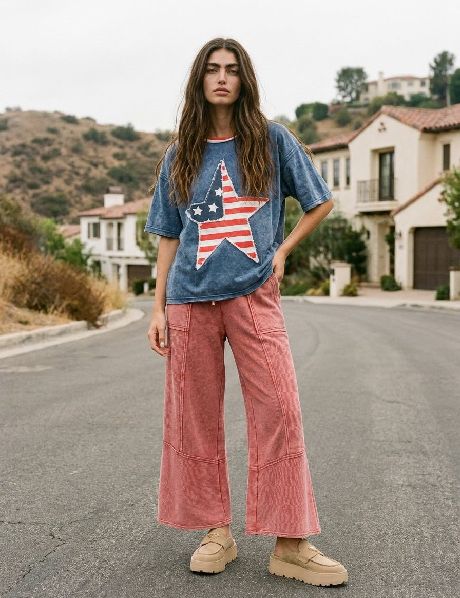 Americana Vintage Star Patch Tee - Westly
