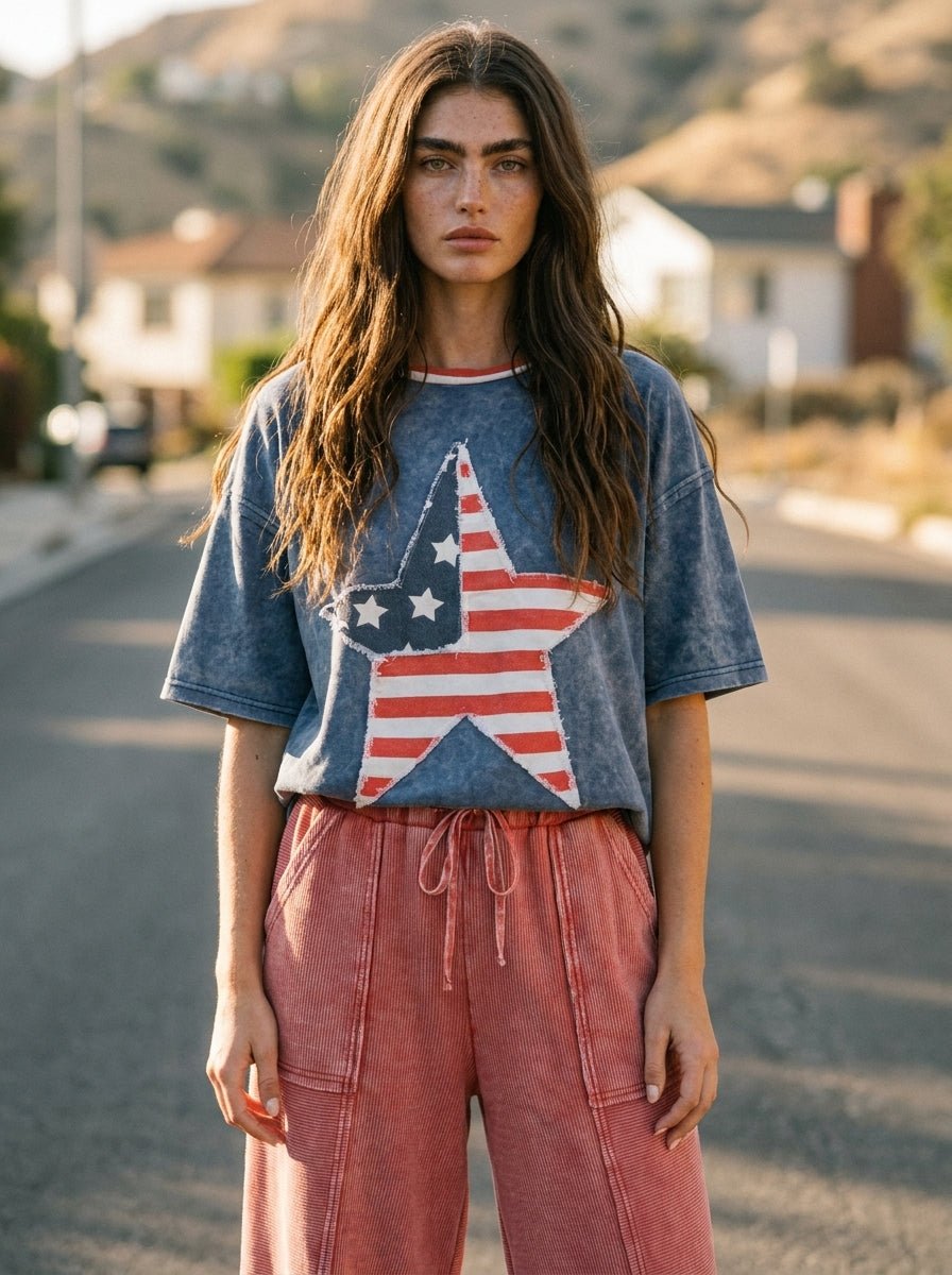 Americana Vintage Star Patch Tee - Westly