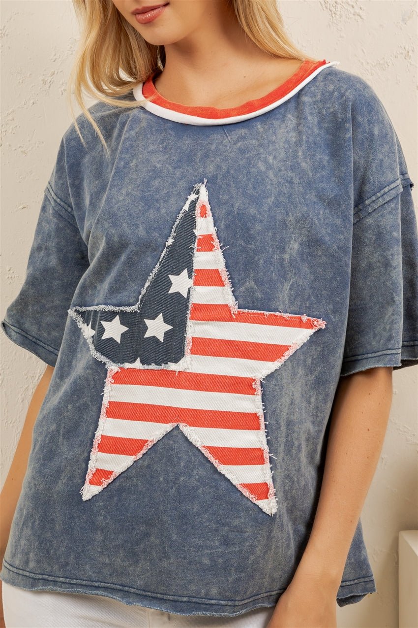Americana Vintage Star Patch Tee - Westly