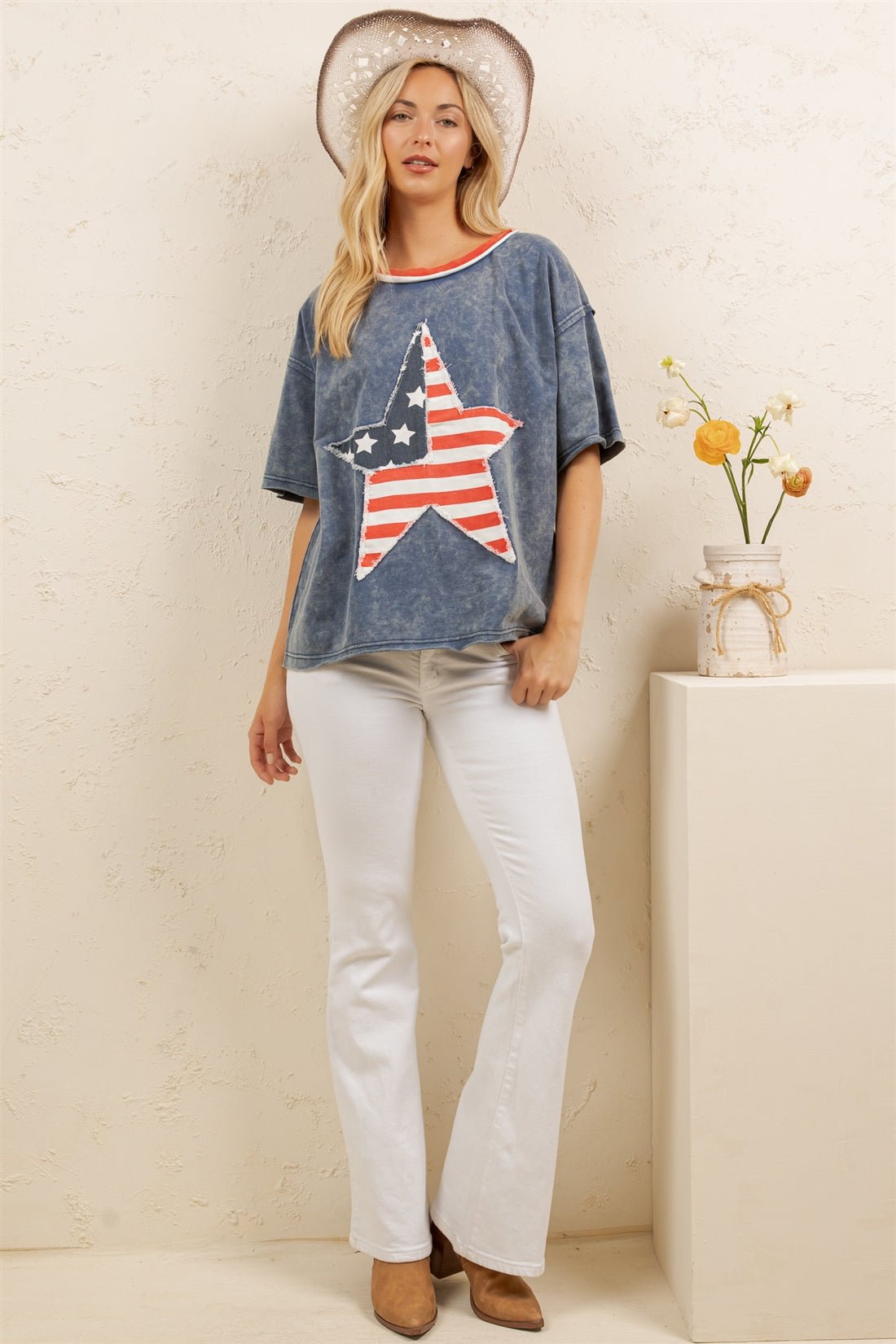 Americana Vintage Star Patch Tee - Westly