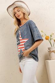 Americana Vintage Star Patch Tee - Westly