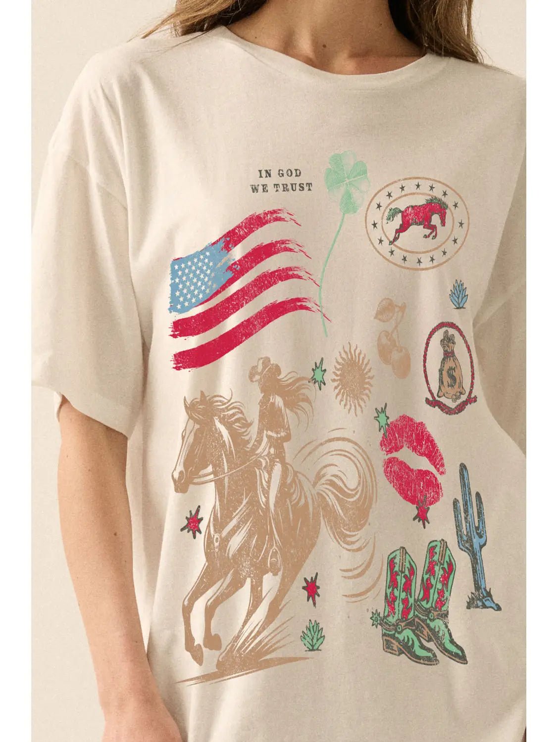 Americana Western Graphic Oversized Tee - Westly