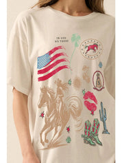 Americana Western Graphic Oversized Tee - Westly
