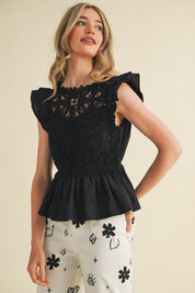 Amorette Flutter Sleeve Blouse - Westly