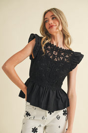 Amorette Flutter Sleeve Blouse - Westly