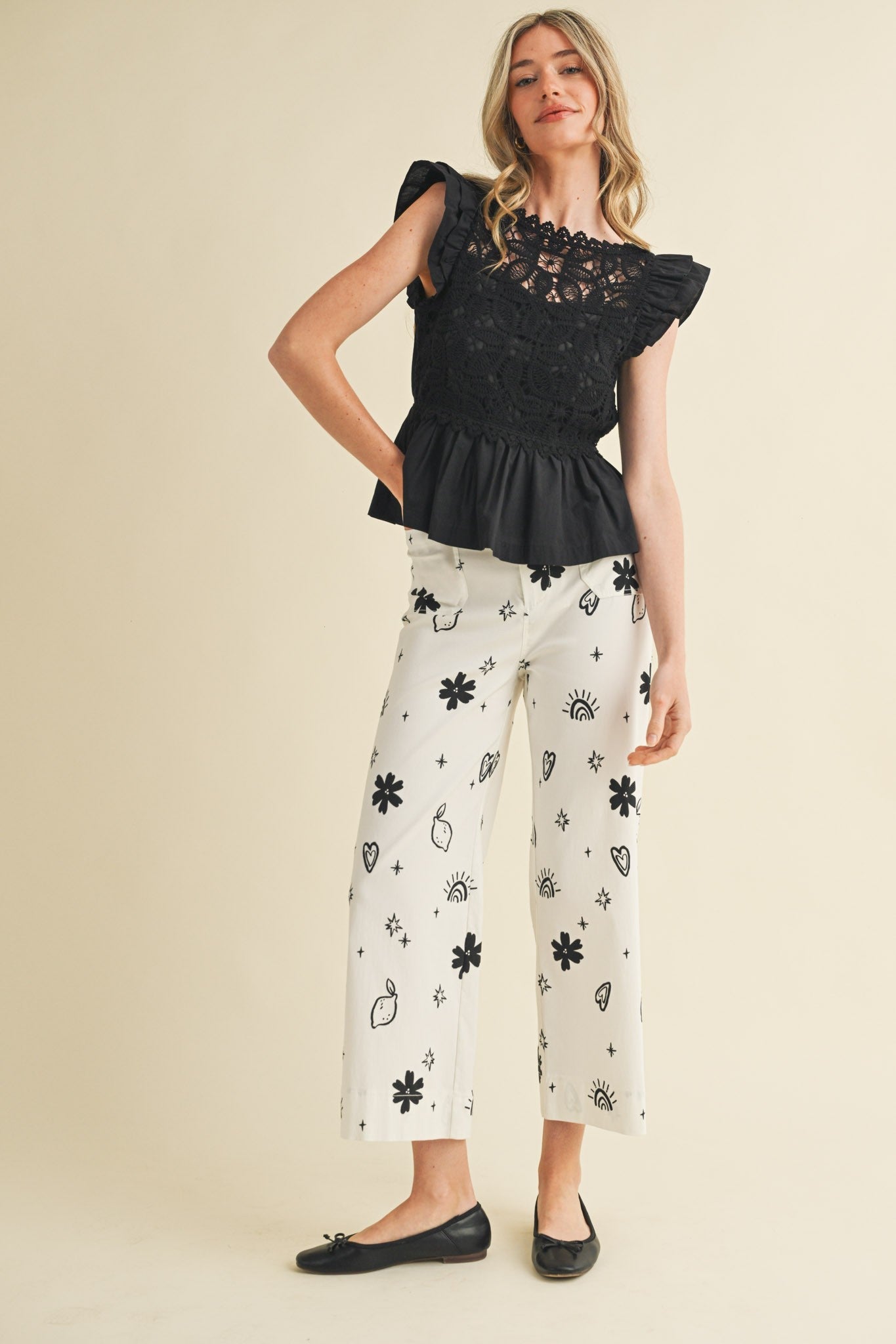 Amorette Flutter Sleeve Blouse - Westly