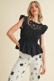 Amorette Flutter Sleeve Blouse - Westly