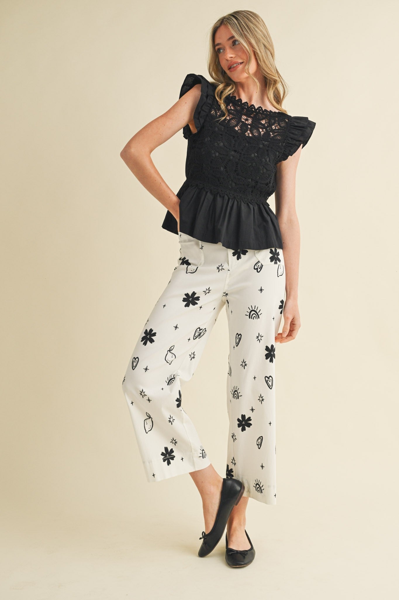 Amorette Flutter Sleeve Blouse - Westly