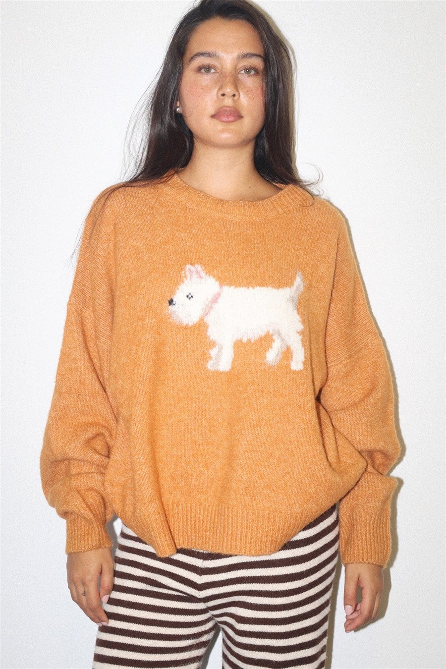 Angus Westie Knit Sweater - Camel