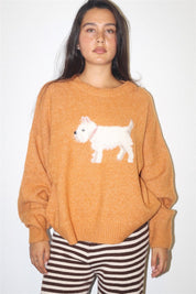 Angus Westie Knit Sweater - Camel