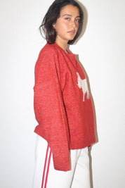 Angus Westie Knit Sweater - Vintage Red