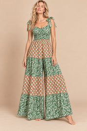 Annika Mixed Print Tiered Jumpsuit - Westly