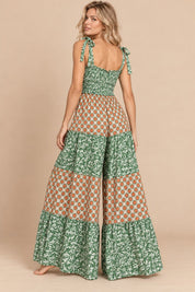 Annika Mixed Print Tiered Jumpsuit - Westly