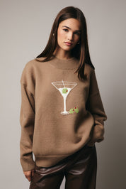 Aperitif Martini Mock Neck Sweater - Mocha