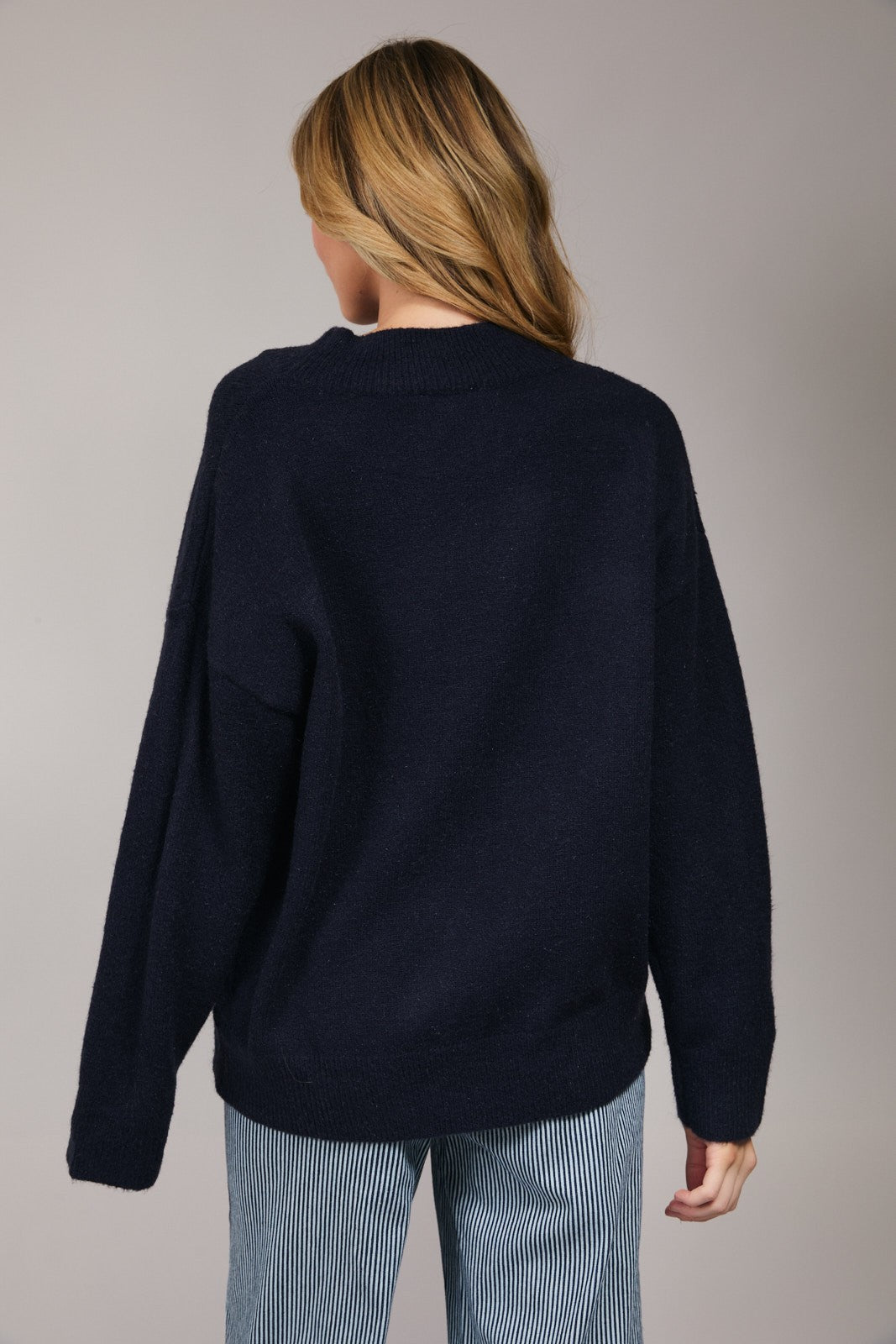 Aperitif Martini Mock Neck Sweater - Navy