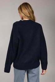 Aperitif Martini Mock Neck Sweater - Navy