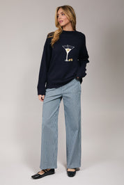 Aperitif Martini Mock Neck Sweater - Navy