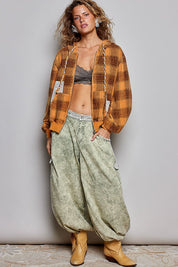 Apple Cider Lace-Trimmed Plaid Hoodie - Westly