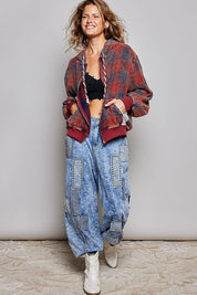 Apple Cider Lace-Trimmed Plaid Hoodie - Westly