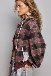 Apple Cider Lace-Trimmed Plaid Hoodie - Westly