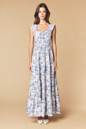 Araminta Smocked Toile Maxi Dress - Westly