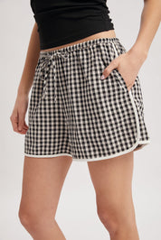 Arden Contrast Gingham Shorts - Westly