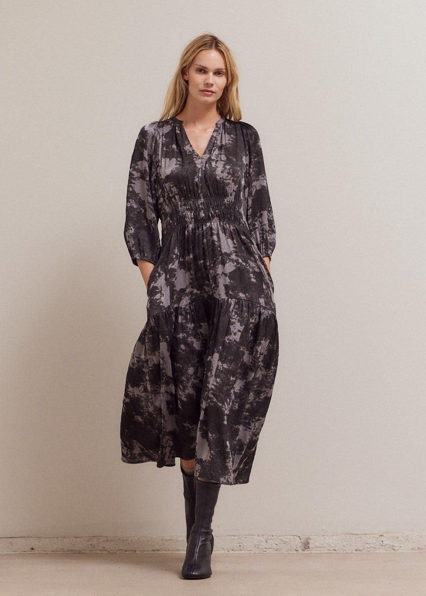 Art School Printed Midi Dress in Slate, photo 1