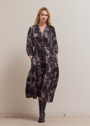 Art School Printed Midi Dress in Slate, photo 1