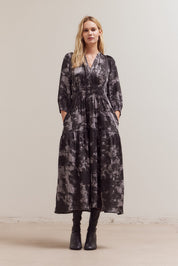 Art School Printed Midi Dress in Slate, photo 2