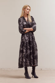 Art School Printed Midi Dress in Slate, photo 3