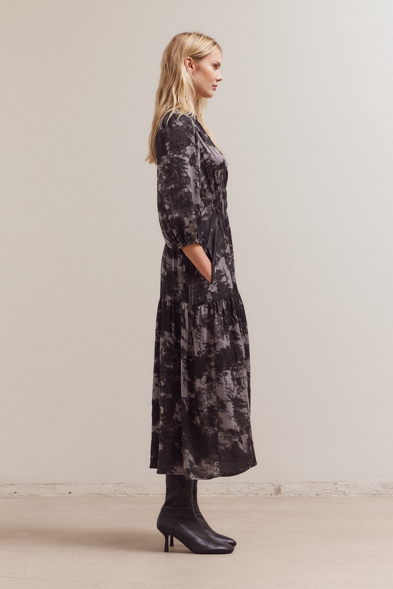 Art School Printed Midi Dress in Slate, photo 5