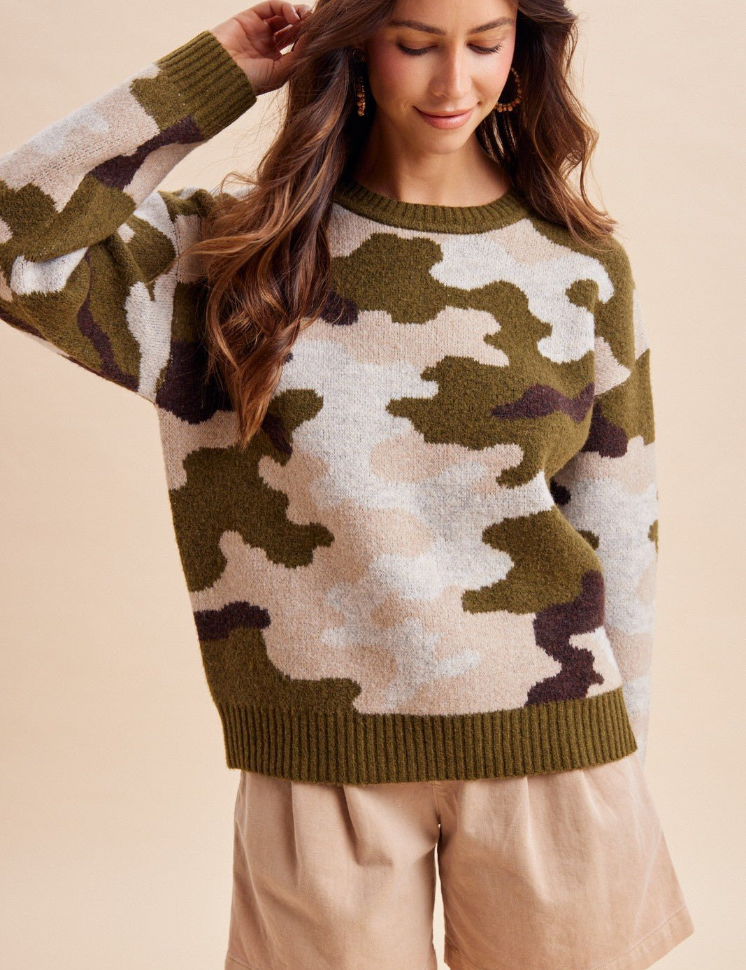 Ashford Camo Print Chunky Sweater - Westly