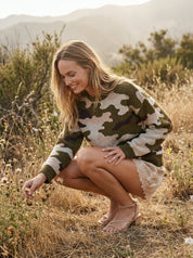 Ashford Camo Print Chunky Sweater - Westly