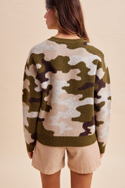 Ashford Camo Print Chunky Sweater - Westly