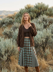 Ashford Gingham Godet Midi Skirt - Westly