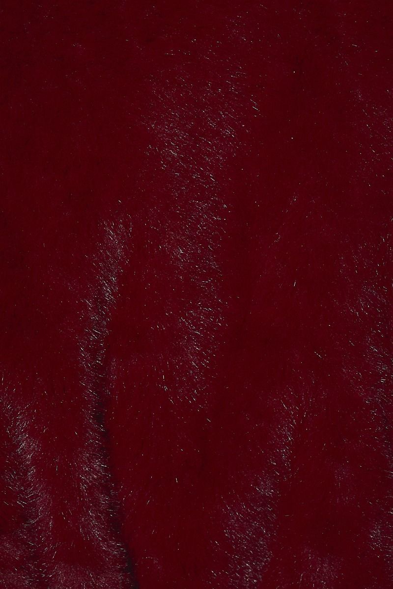Aster Tie Waist Faux Fur Coat in Burgundy - product photo 14