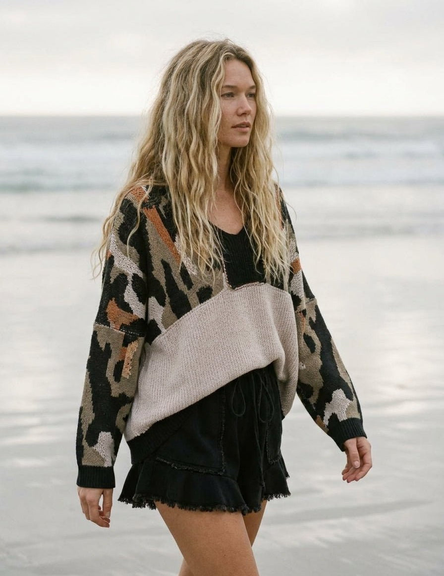 August Camouflage Knit Sweater - Westly