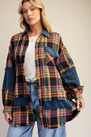 Autumn Assembly Self-Fray Mineral Washed Shacket - Westly