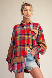 Autumn Assembly Self-Fray Mineral Washed Shacket - Westly