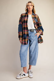 Autumn Assembly Self-Fray Mineral Washed Shacket - Westly