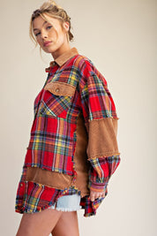 Autumn Assembly Self-Fray Mineral Washed Shacket - Westly
