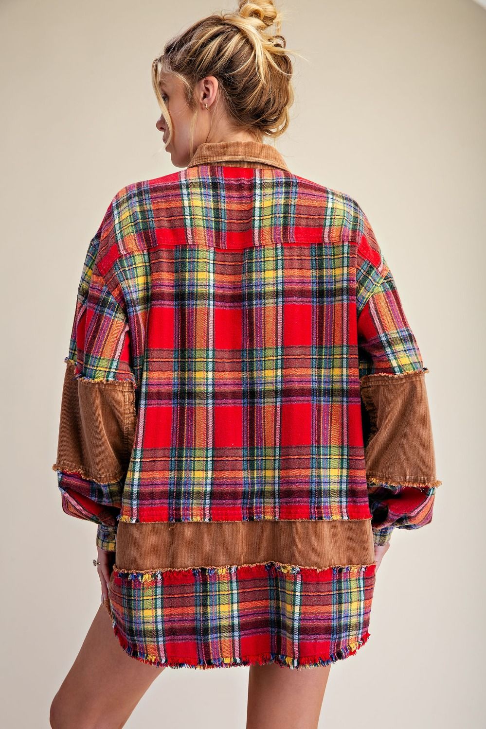 Autumn Assembly Self-Fray Mineral Washed Shacket - Westly