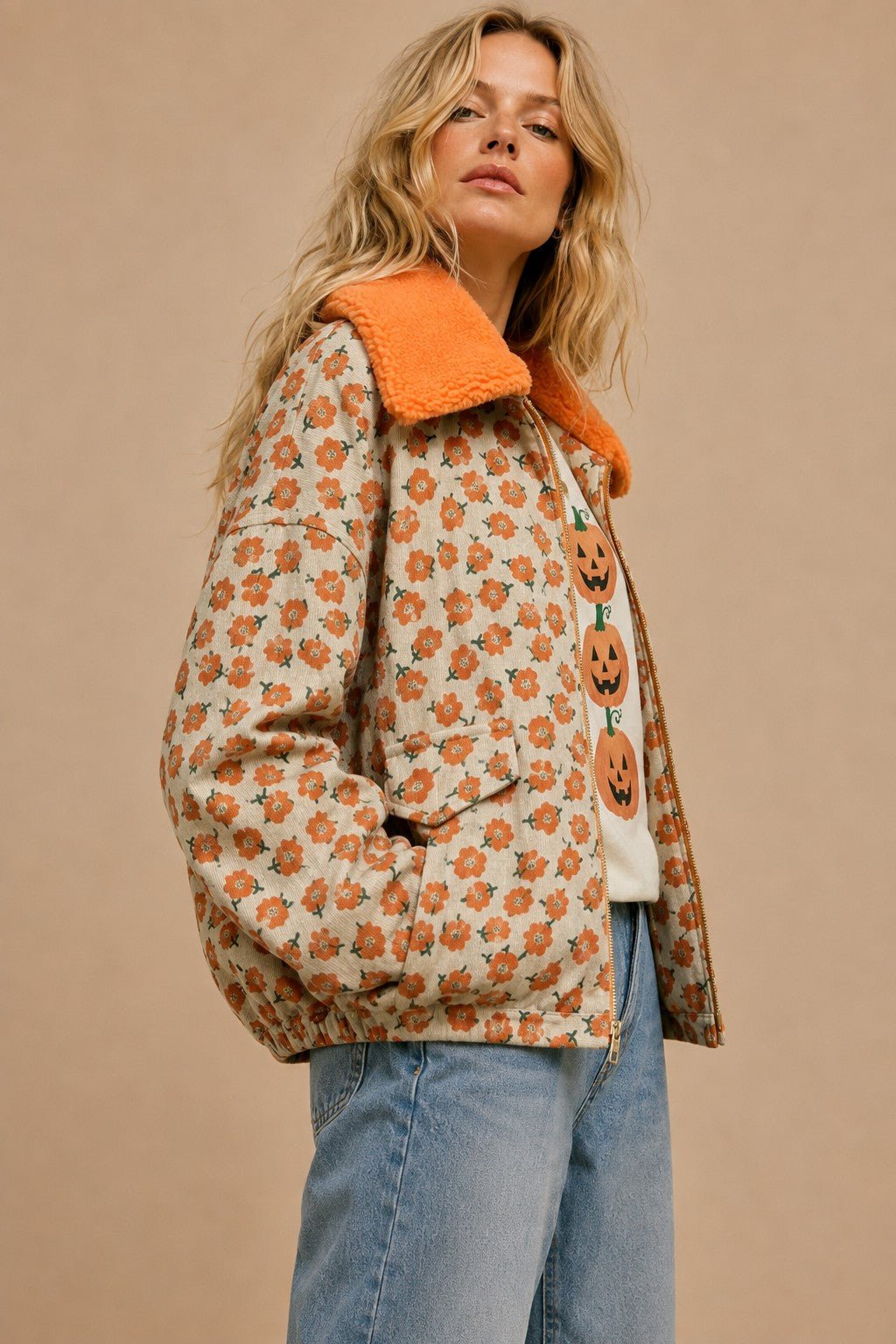 Autumn Daze Coruroy Jacket With Sherpa Collar - Westly