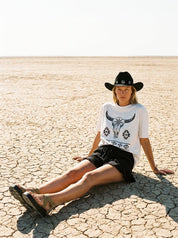 Aztec Longhorn Oversized Graphic Tee - Westly