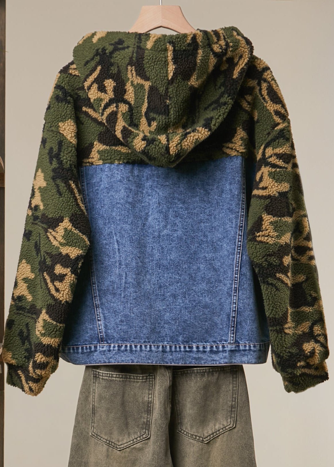 Backroads Camo Hoodie with Denim Bustier - Westly