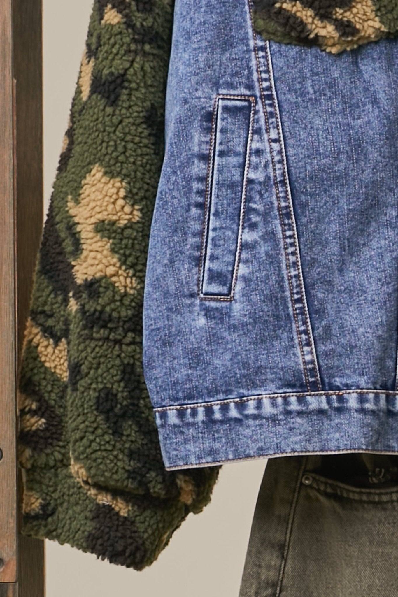 Backroads Camo Hoodie with Denim Bustier - Westly