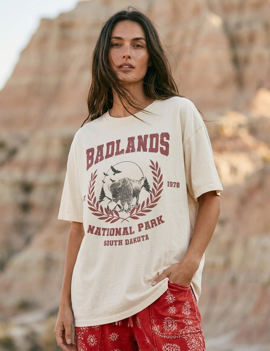 Badlands National Park Oversized Graphic Tee - Westly